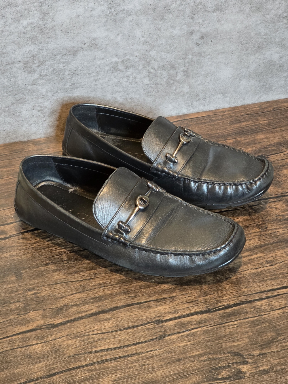 Men's Black Coach Leather Bit Loafers